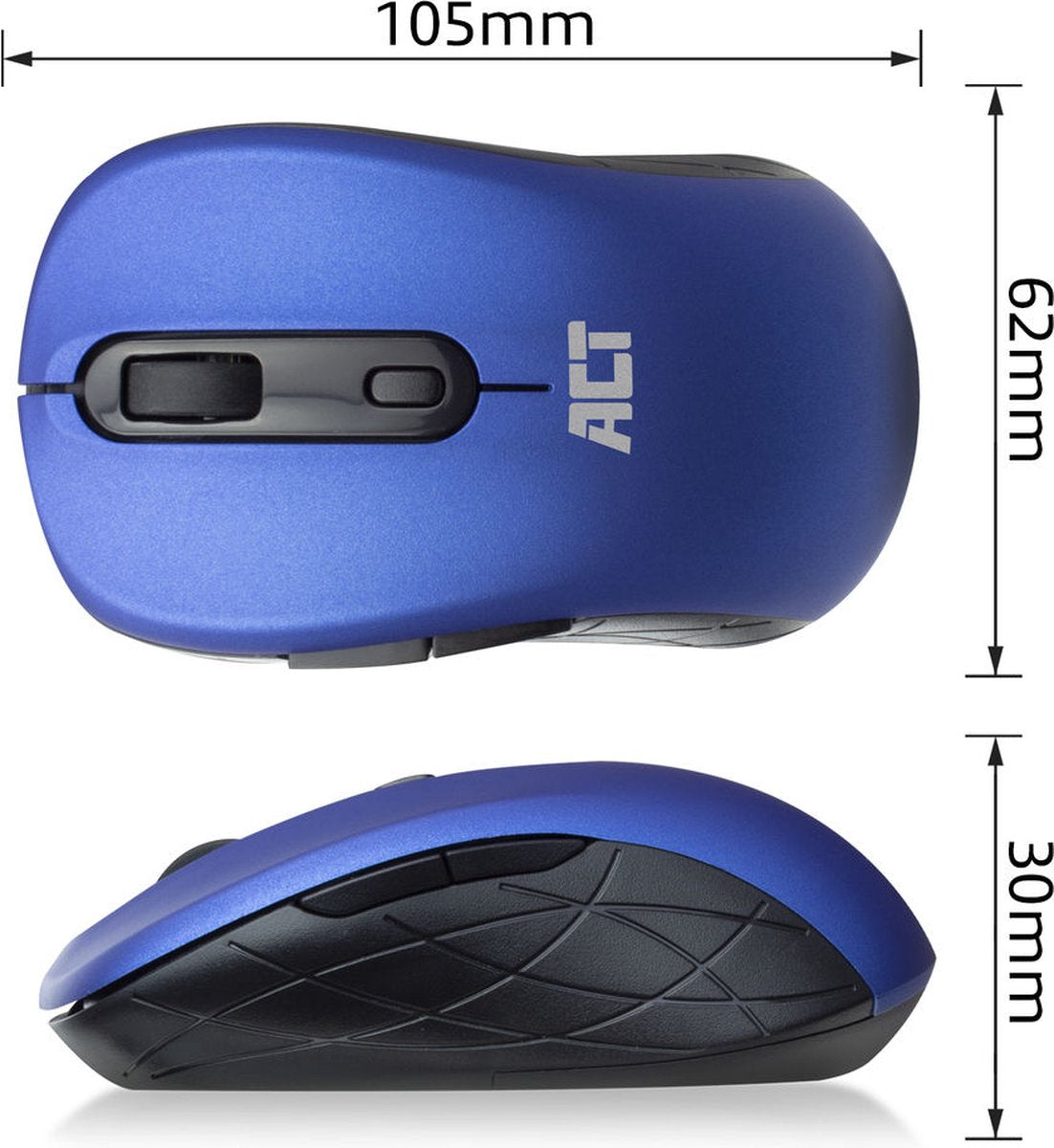 ACT Muis Draadloos - Optisch - 1600 DPI - 2.4Ghz USB Mini Dongel - Lichtgewicht - AC5140 Blauw