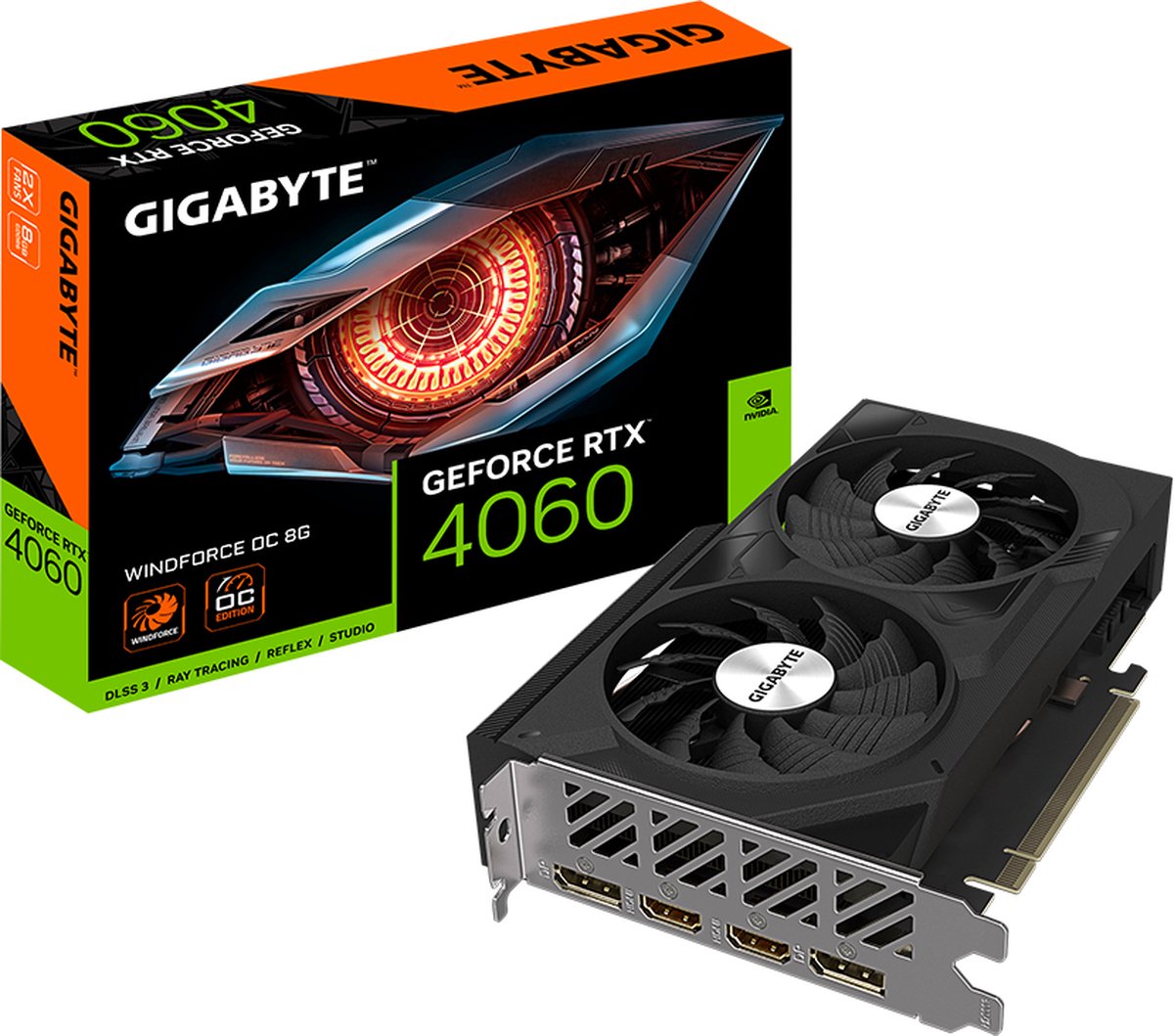 Gigabyte RTX4060 Windforce OC 8GB GDDR6 2xHDMI 2xDP