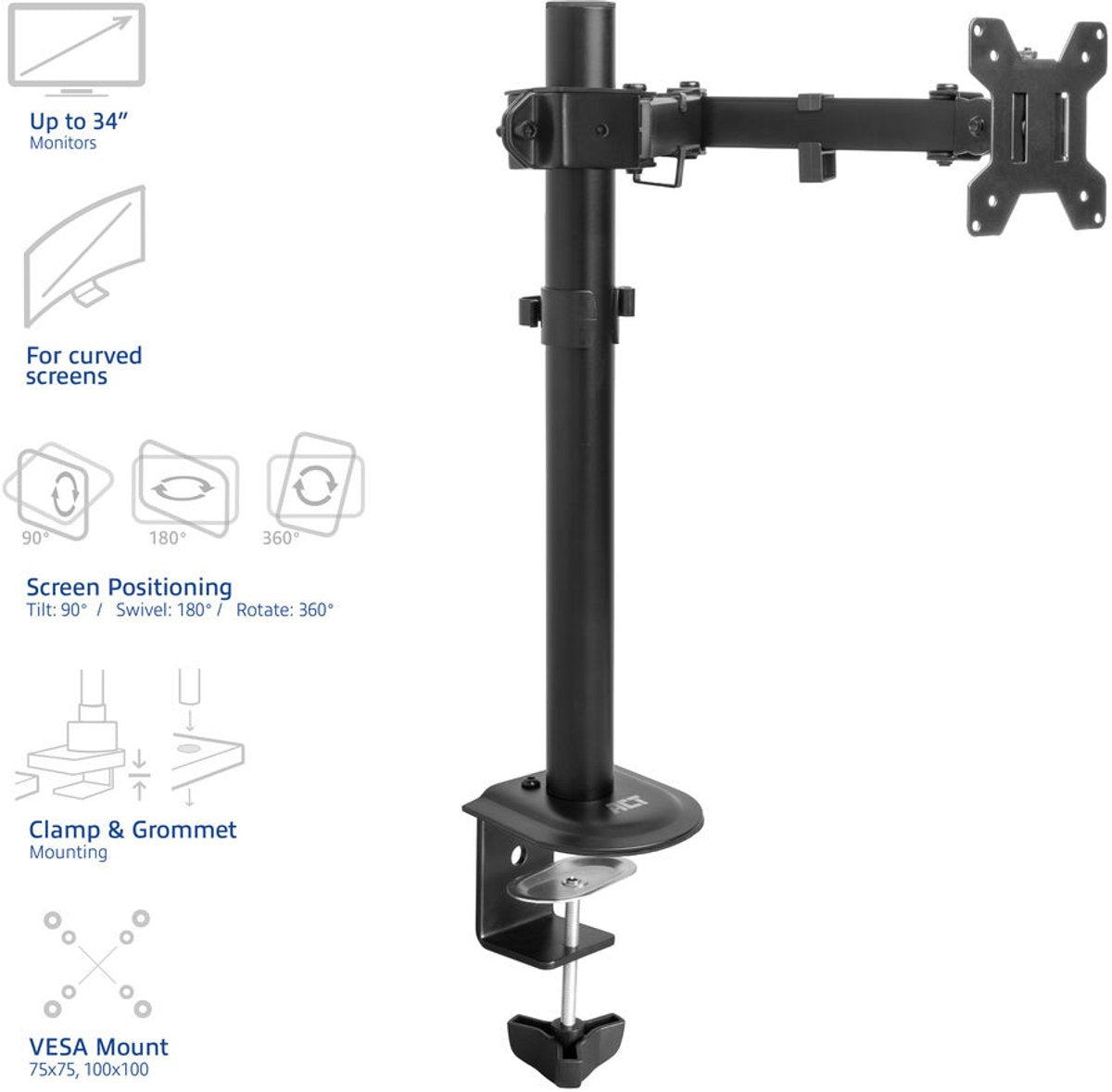 ACT AC8361 Monitorarm max 34", 1 scherm