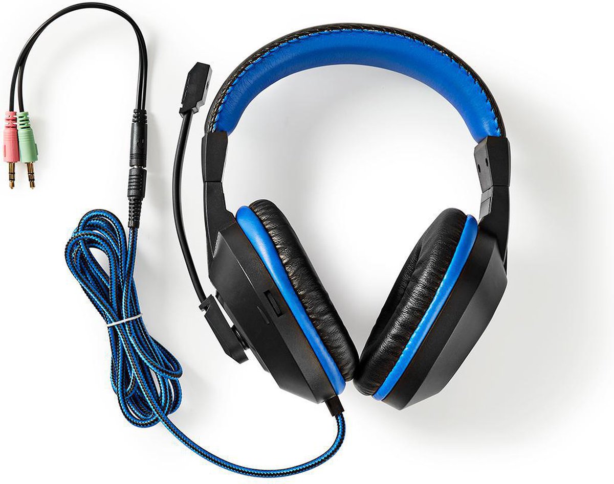 Nedis Gaming Combo Kit - 4-in-1 - Toetsenbord, Koptelefoon, Muis en Muismat - Blauw / Zwart - QWERTY - US Internationaal