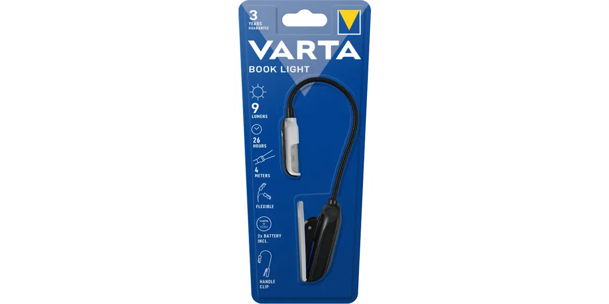 Varta 16618 Zwart, Zilver Clipzaklamp / zaklantaarn Book Light LED