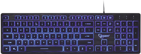 Gembird KB-UML-02 verlicht toetsenbord USB Amerikaans Engels Zwart