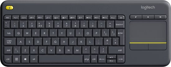 Logitech K400 Plus - Draadloos Touch Toetsenbord - QWERTY ISO - Zwart
