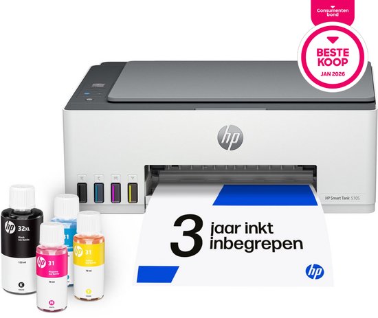HP Smart Tank 5105 Draadloos All-in-One Kleur Printer, Kopieerapparaat, scanner
