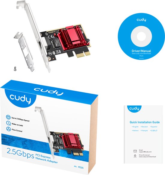 Cudy PE25 2,5 Gbps netwerkaart PCi-e