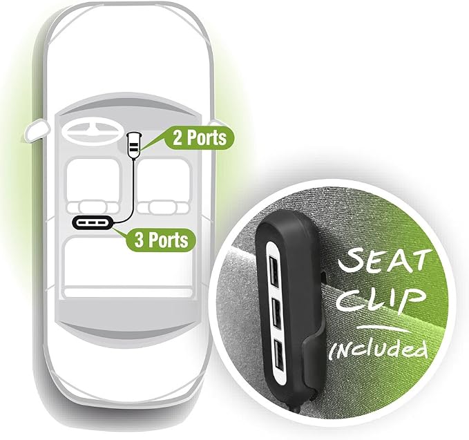 Ewent EW1355 USB AUTOLADER 2+3 POORTS 10.8A