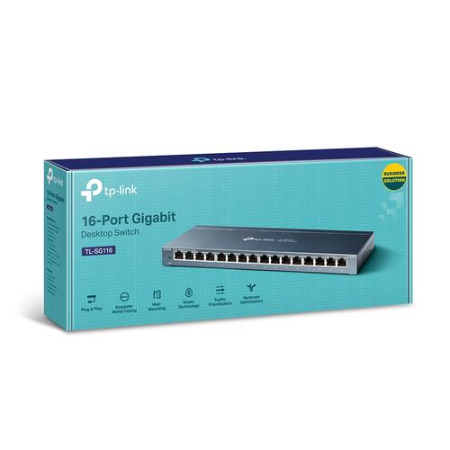 TP-Link TL-SG116 netwerk-switch Unmanaged Gigabit Ethernet (10/100/1000) Zwart