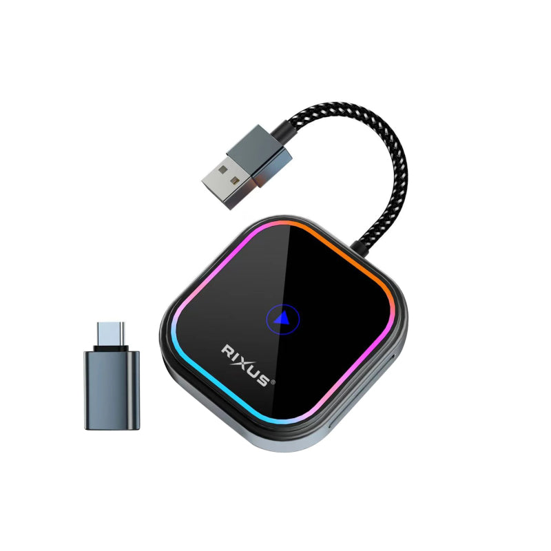 Rixus RXCP05 Draadloze CarPlay Adapter Metallic Grijs