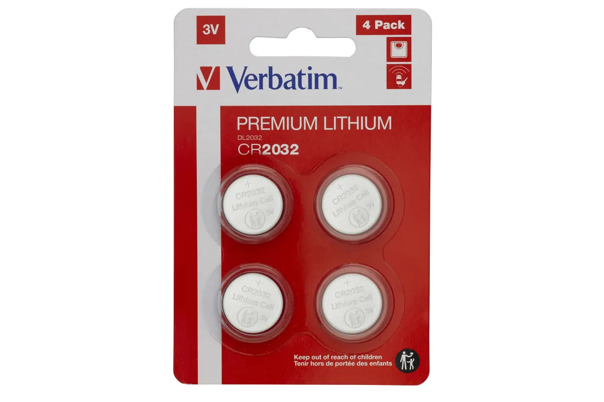 Verbatim LITHIUM BATTERY CR2032 3V 4 PACK
