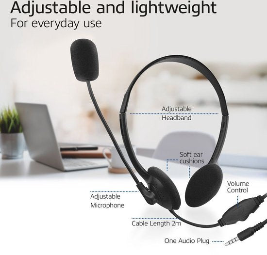 ACT Headset met 3,5mm audio-aansluiting AC9330
