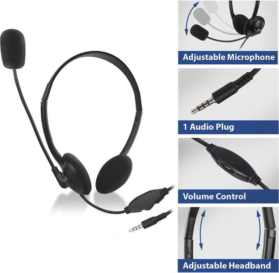 ACT Headset met 3,5mm audio-aansluiting AC9330