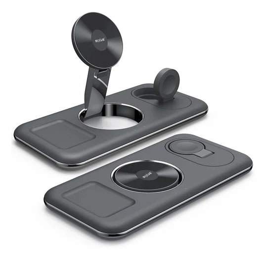 Rixus RXWC31 3 in 1 Draadloze lader standaard voor iPhone, Watch en Airpods