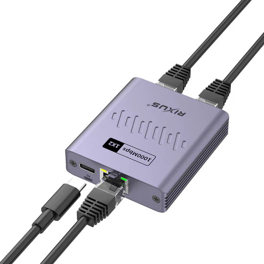 Rixus RXEA03 3-Ports Ethernet Switch Adapter Gray
