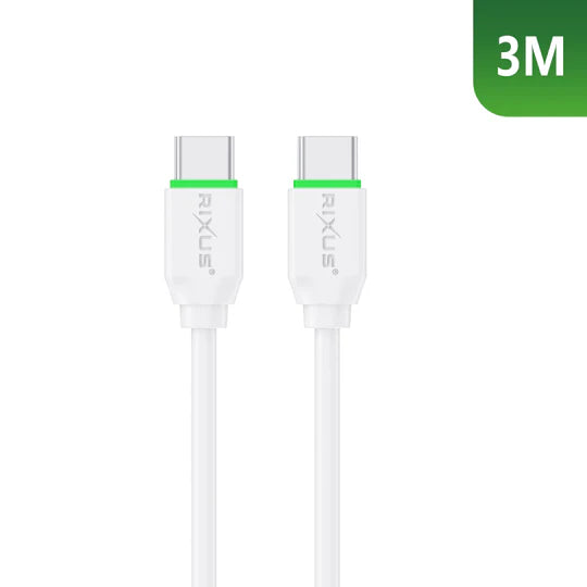 Rixus RX2017 Data Sync And Fast Charge Cable USB-C To USB-C 3m