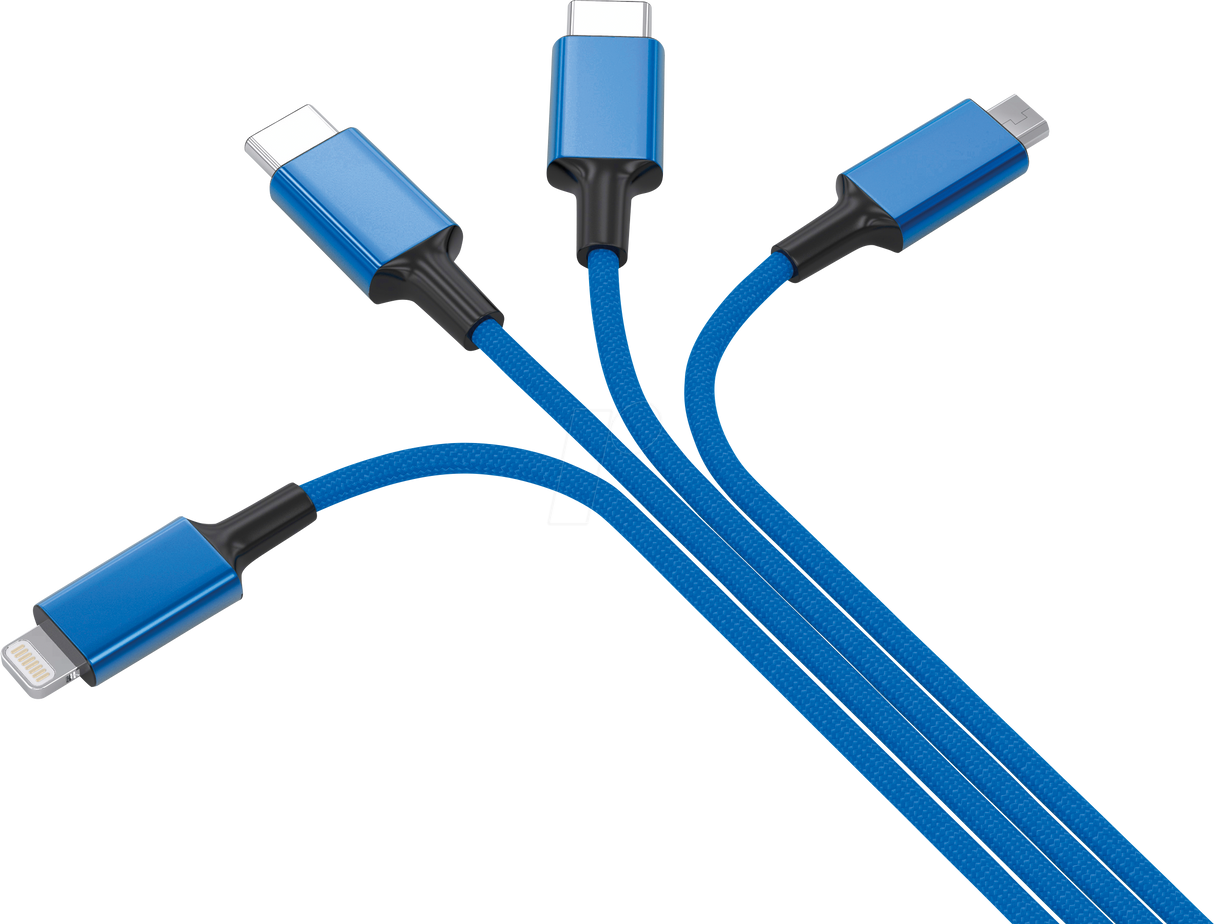 smrter Hydra ELITE 6in1 Nylon-Ladekabel Type USB-C, navyblue retail