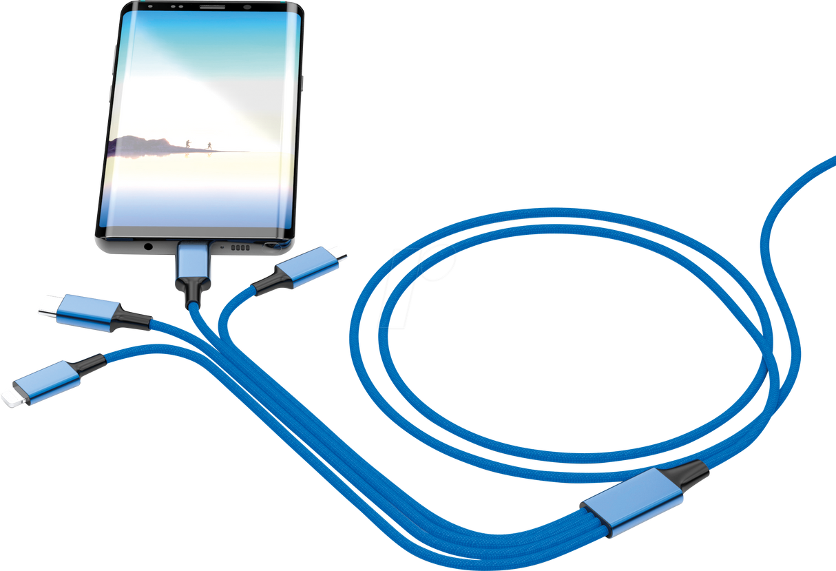 smrter Hydra ELITE 6in1 Nylon-Ladekabel Type USB-C, navyblue retail