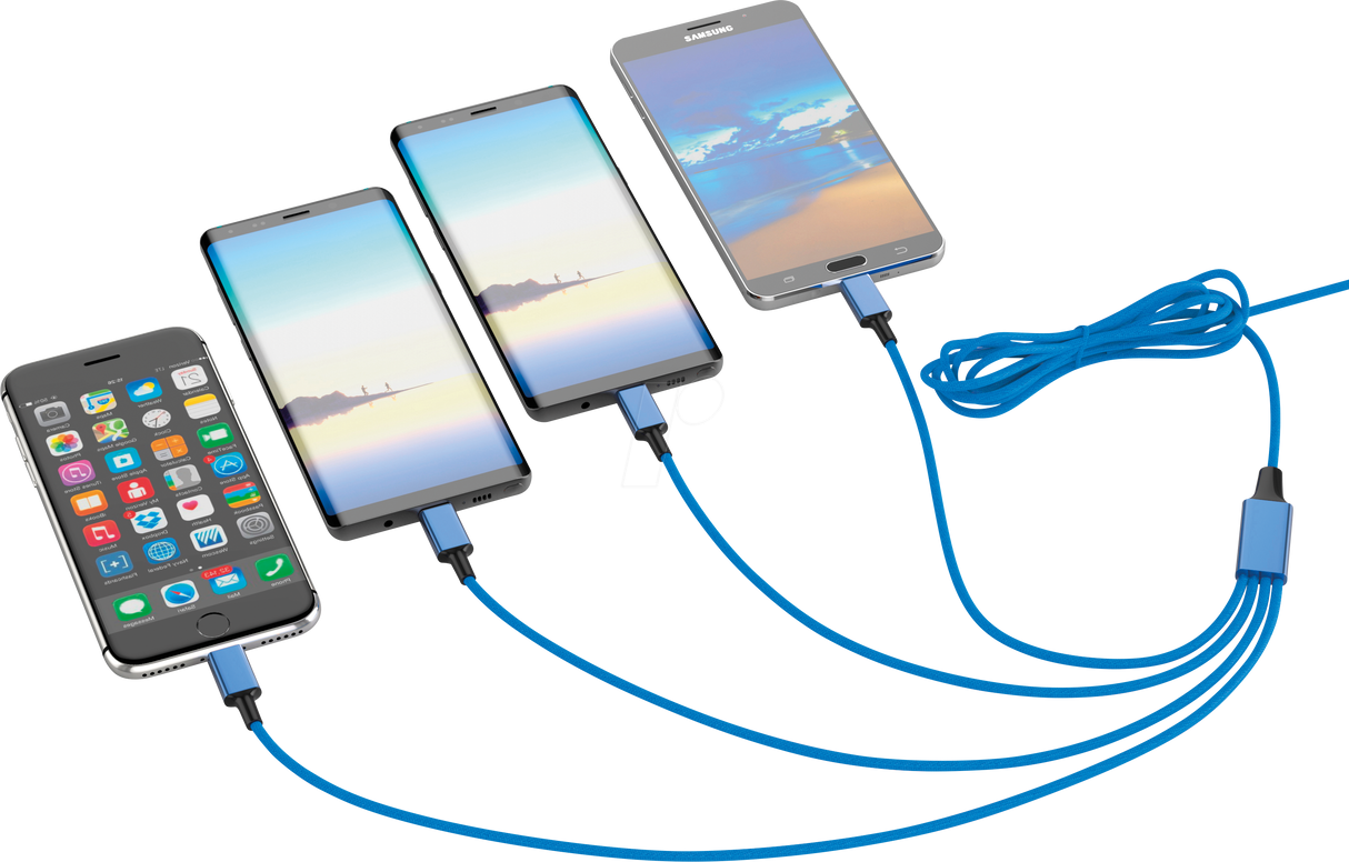 smrter Hydra ELITE 6in1 Nylon-Ladekabel Type USB-C, navyblue retail