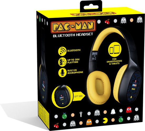 Konix Pac-Man - draadloze koptelefoon - 30 uur speeltijd - microfoon - bluetooth 5.3 - verstelbaar