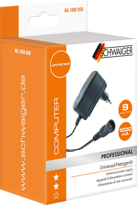 Schwaiger NG1000USB 011 netvoeding & inverter Binnen 16,5 W Zwart