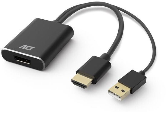 ACT AC7536 HDMI naar DisplayPort adapter, 4K@60Hz Zwart