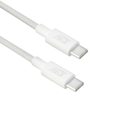 Act AC3085 laadkabel USB 2.0 240W laad- en datakabel USB-C naar USB-C, wit, 2 meter