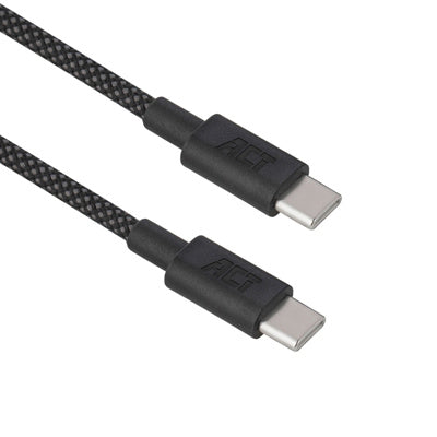 Act AC3086 laadkabel USB 2.0 240W laad- en datakabel USB-C naar USB-C, zwart, 1 meter