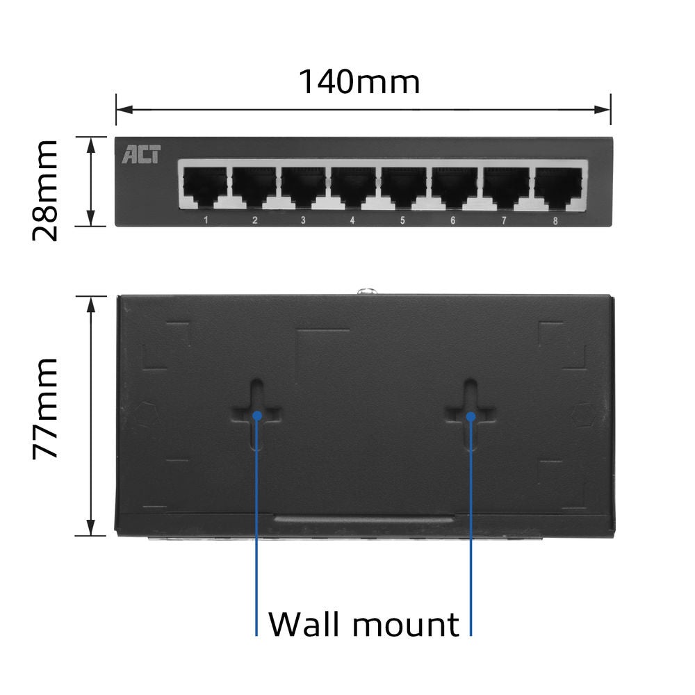 Act AC4418 8-Poorts Gigabit Ethernet Switch