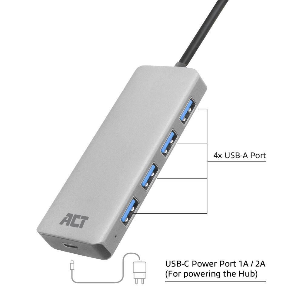 Act Ac6121 USB-A hub 3.0, 4 poorts USB-A