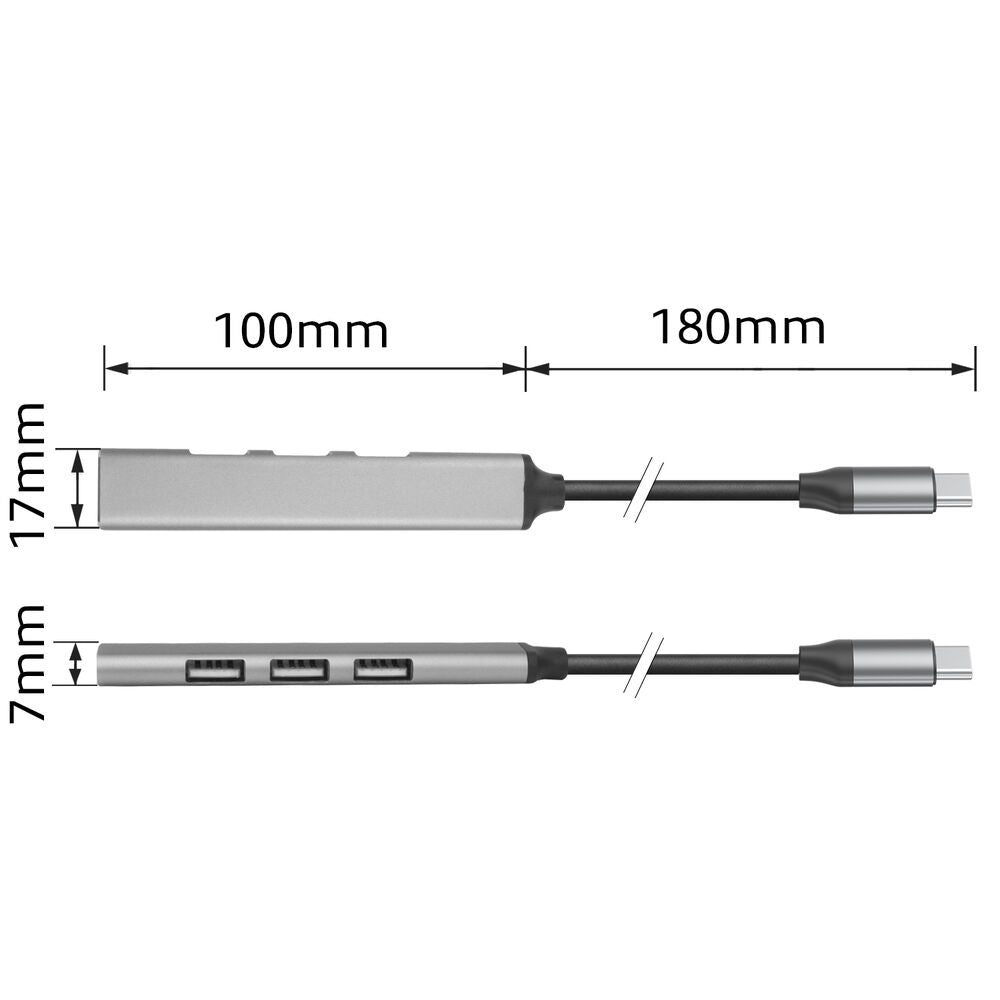 Act AC6425 USB-C hub, 3x USB-A 2.0 and 1x USB-A 3.0