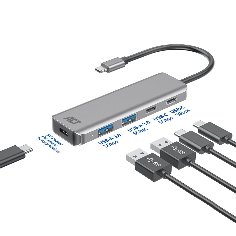 Act AC7072 USB-C hub 3.0, 2x USB-A, 2x USB-C