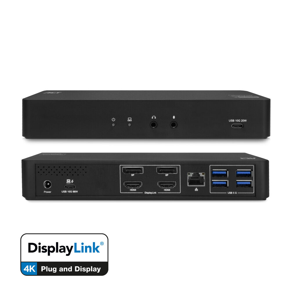 Act AC7160 USB-C Docking Station 4K, for 2 HDMI or DisplayPort monitors, DisplayLink
