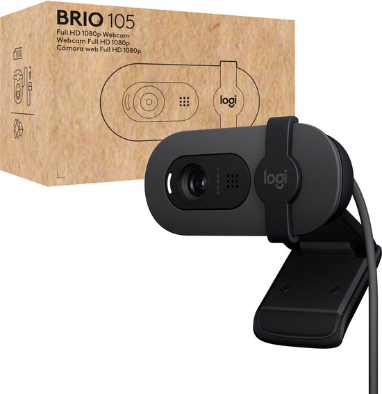 Logitech BRIO 105 Full HD-webcam 1920 x 1080 Pixel Geïntegreerd afdekpaneel