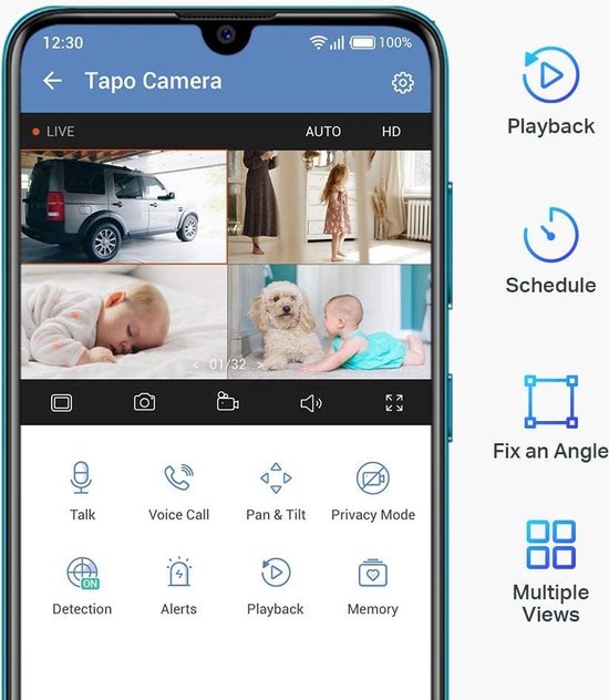 TP-Link IPCam Tapo C200 Beveiligingscamera binnen - 1080P- Full HD- Pan/Tilt