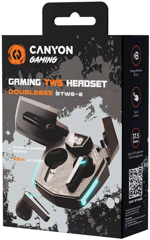 Canyon Gaming Headset GTWS-2 In-Ear/BT/Stereo/Touch zwart retail