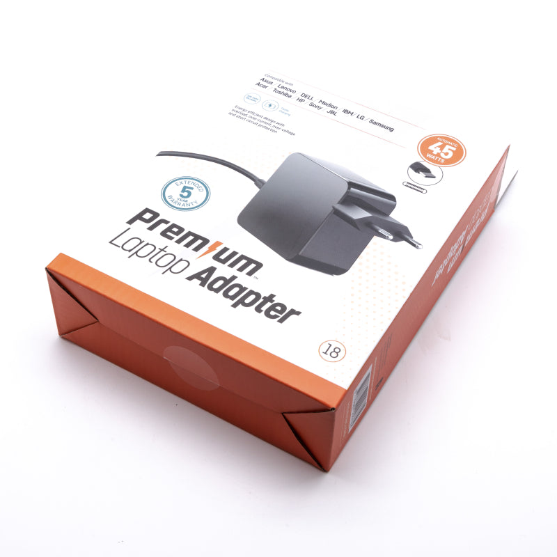 Premium RETAIL Wall Charger USB-C 45 watt 5 – 20v 2.25A