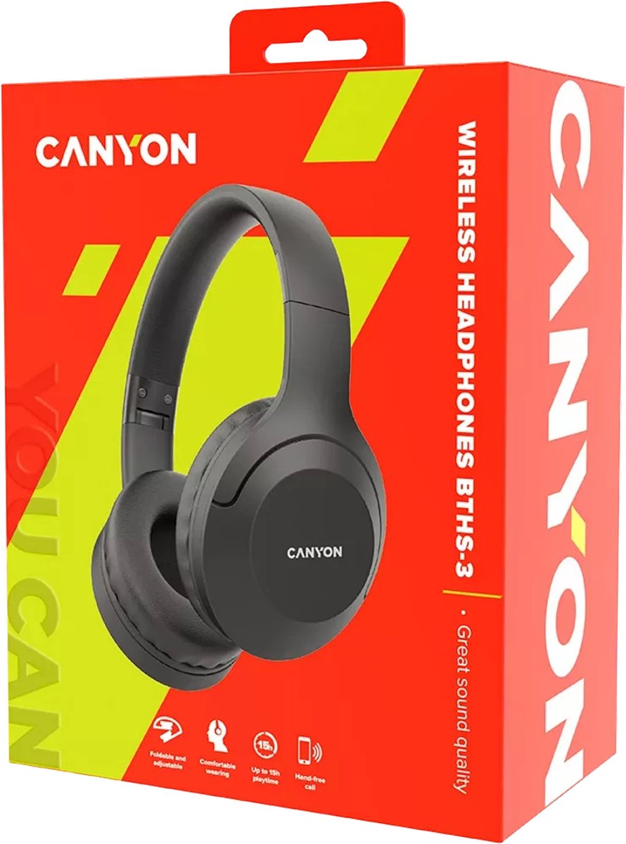 Canyon Bluetooth Headset BTHS-3 On-Ear/Stereo/BT5.1 zwart retail