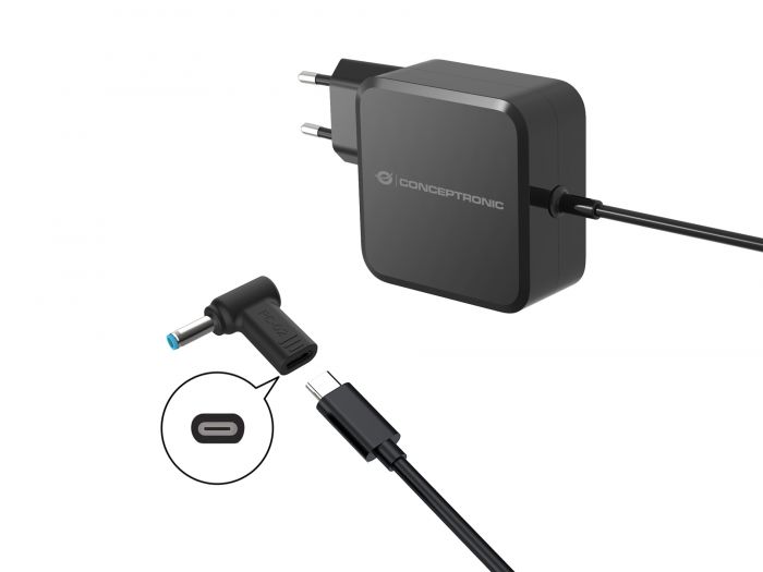 CONCEPTRONIC Adapter USB-C -> DC, Dell 4.5x3.0mm 18-20V zwart