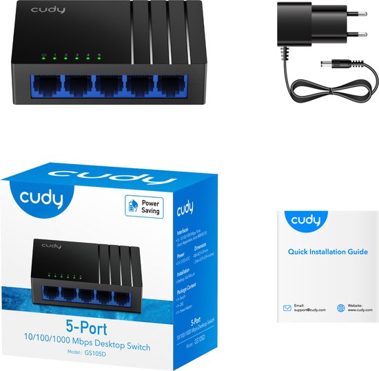Cudy GS105D -5 poorts Netwerk switch
