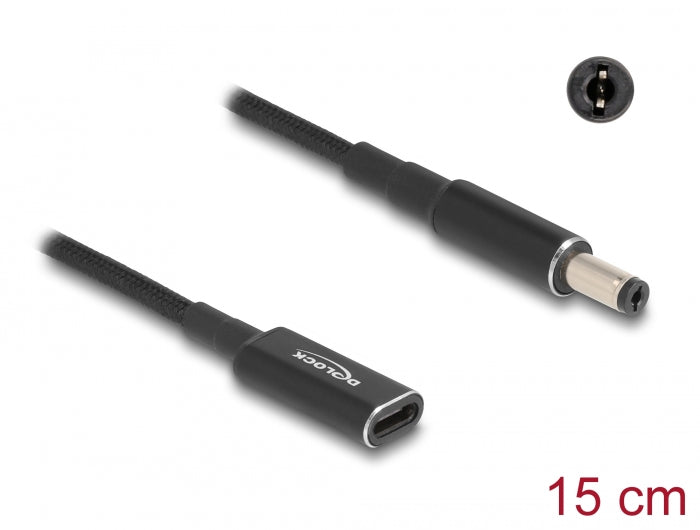 DELOCK Adapterkabel Notebook / universal oplaadkabel USB Type-C verloop stekker plug 5.5 x 2.1