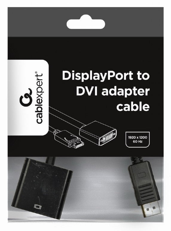 Gembird A-DPM-DVIF-002 video kabel adapter 0,1 m DisplayPort DVI Zwart