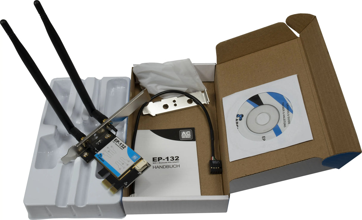 Inter-Tech Wi-Fi 5 PCIe Adapter EP-132 Antenne,Bluetooth 4.2