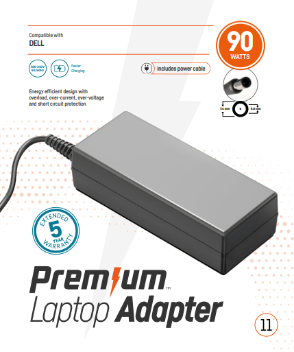 Premium adapter in retailverpakking  Dell 19,5V 4,62A 7,4mm * 5,0mm (PA-10) incl. netsnoer