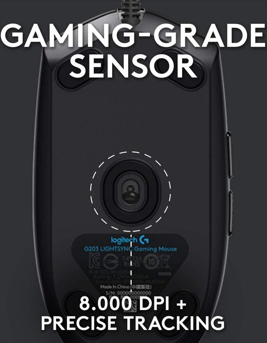 Logitech G G102 LIGHTSYNC - Bedrade Gaming Muis - 8000 DPI - Instelbare RGB - 6 buttons lay-out