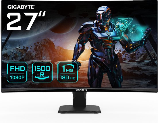 GIGABYTE GS27FC curved computer monitor 68,6 cm (27") 1920 x 1080 Pixels Full HD LCD Zwart