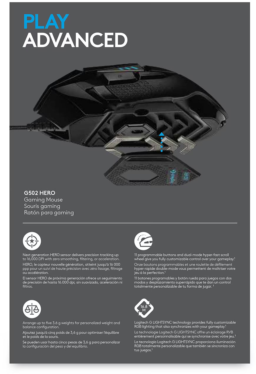 Logitech G502 HERO High Performance Gaming Mouse