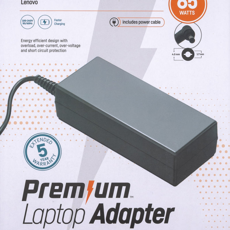 Premium Retail adapter voor Lenovo 20 Volt 3,25 Ampere 4,0mm * 1,7 mm