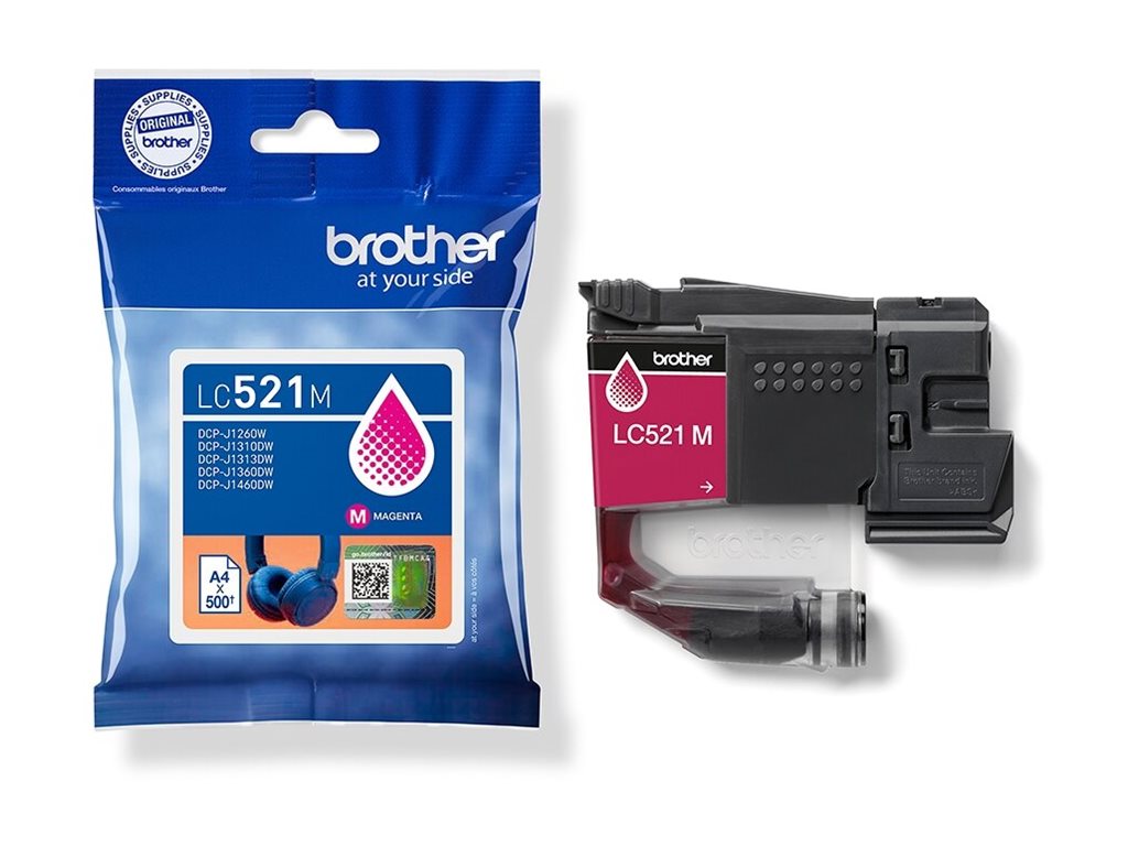 BROTHER LC521M Magenta ink cartridge yield up to 500 pages