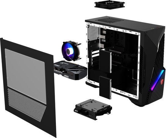 MSI GPC MAG Infinite S3 14NVL5-104EU, Intel® Core, i5-14400F, 16 GB DDR5-SDRAM, 1 TB SSD, NVIDIA GeForce RTX 5060, Windows 11 Home Desktop PC Zwart