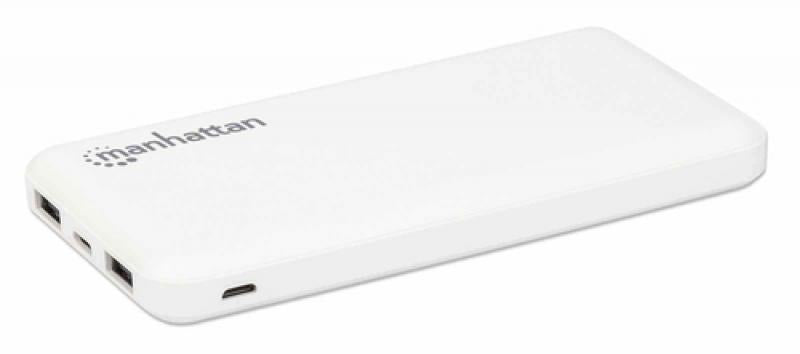MANHATTAN Powerbank 10.000 mAh 2xUSB USB-C + Micro-USB wit