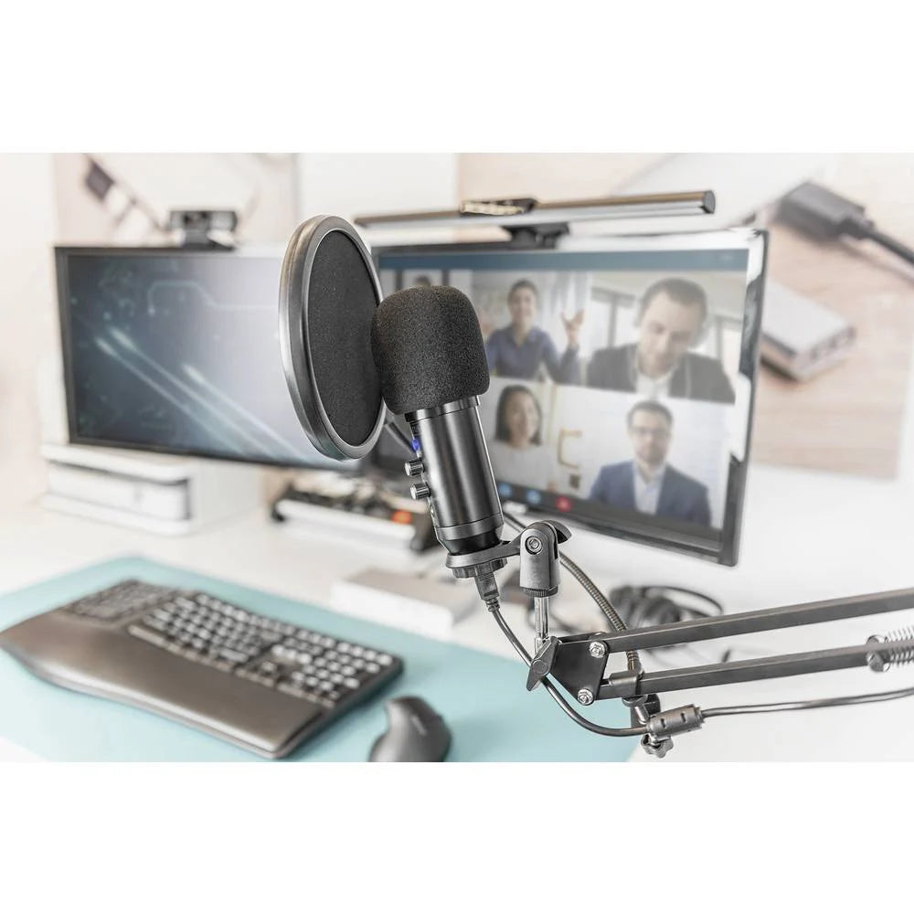 DIGITUS microfoon USB inkl. Scherenarm 1,5m zwart